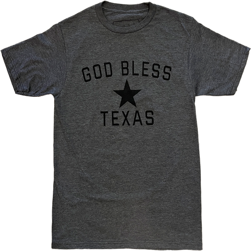 God Bless Texas Gray Tshirt