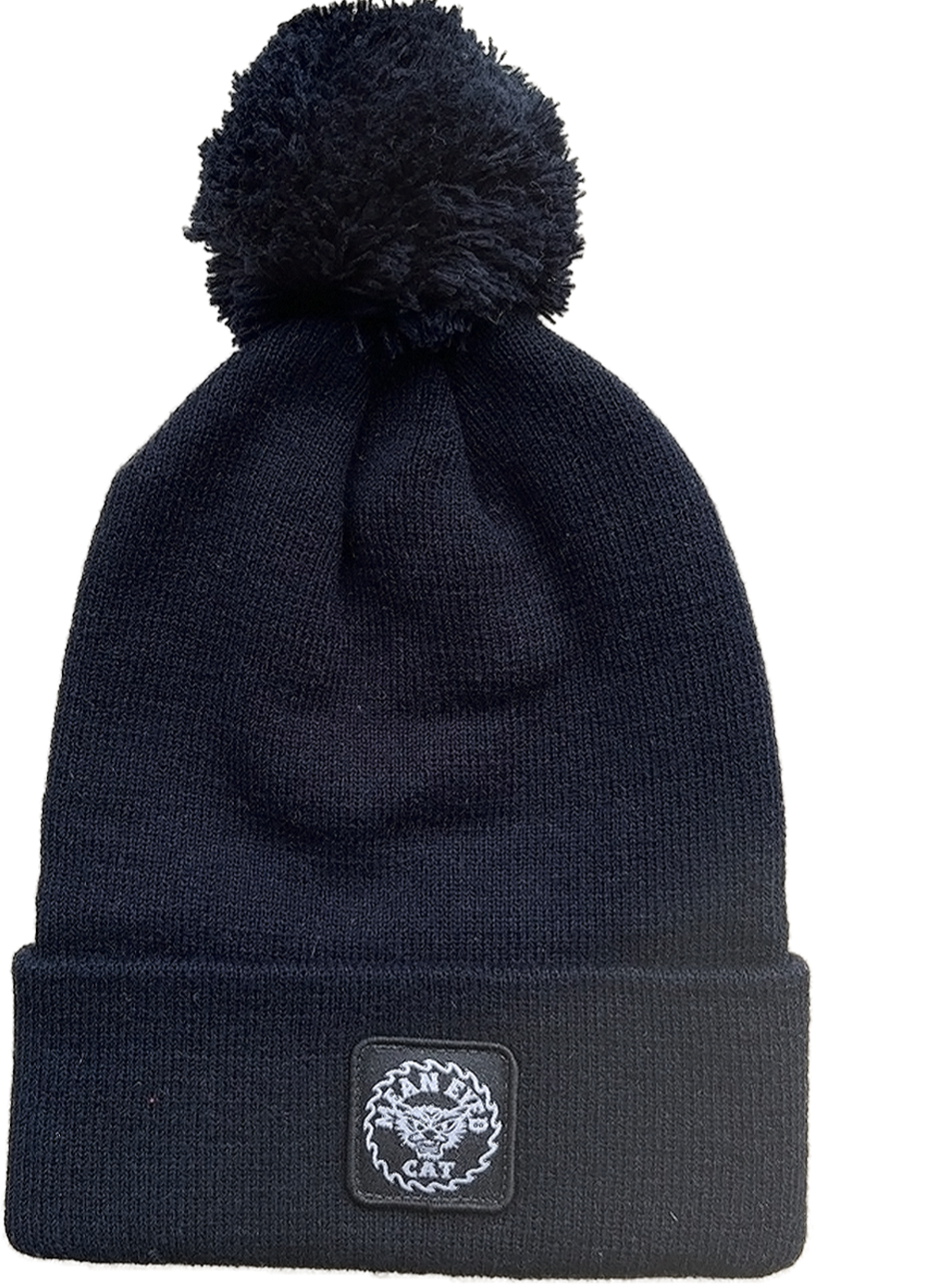 Mean Eyed Cat Pom Beanie