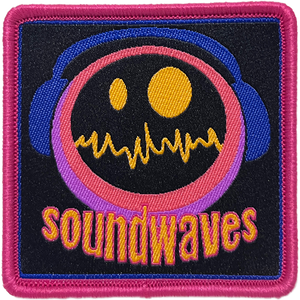 Soundwaves Square Pink Border